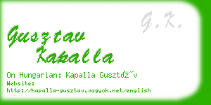 gusztav kapalla business card